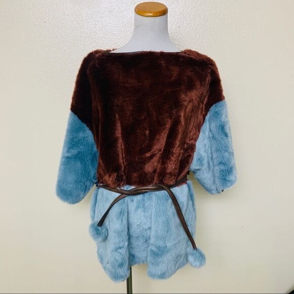 Clover Canyon Sweater Soft Faux Fur Color Block - Picture 4 of 8